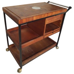 Vintage Modern Teak Serving Cart