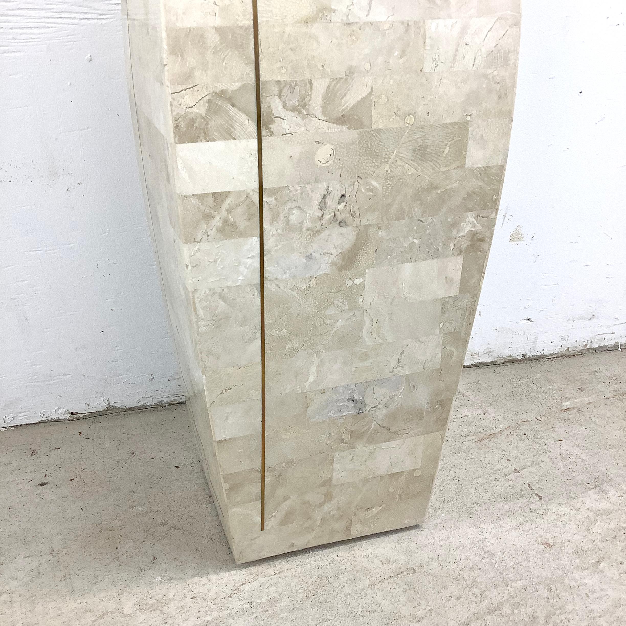 Sconosciuto Piedistallo da esposizione tessellato moderno vintage in vendita
