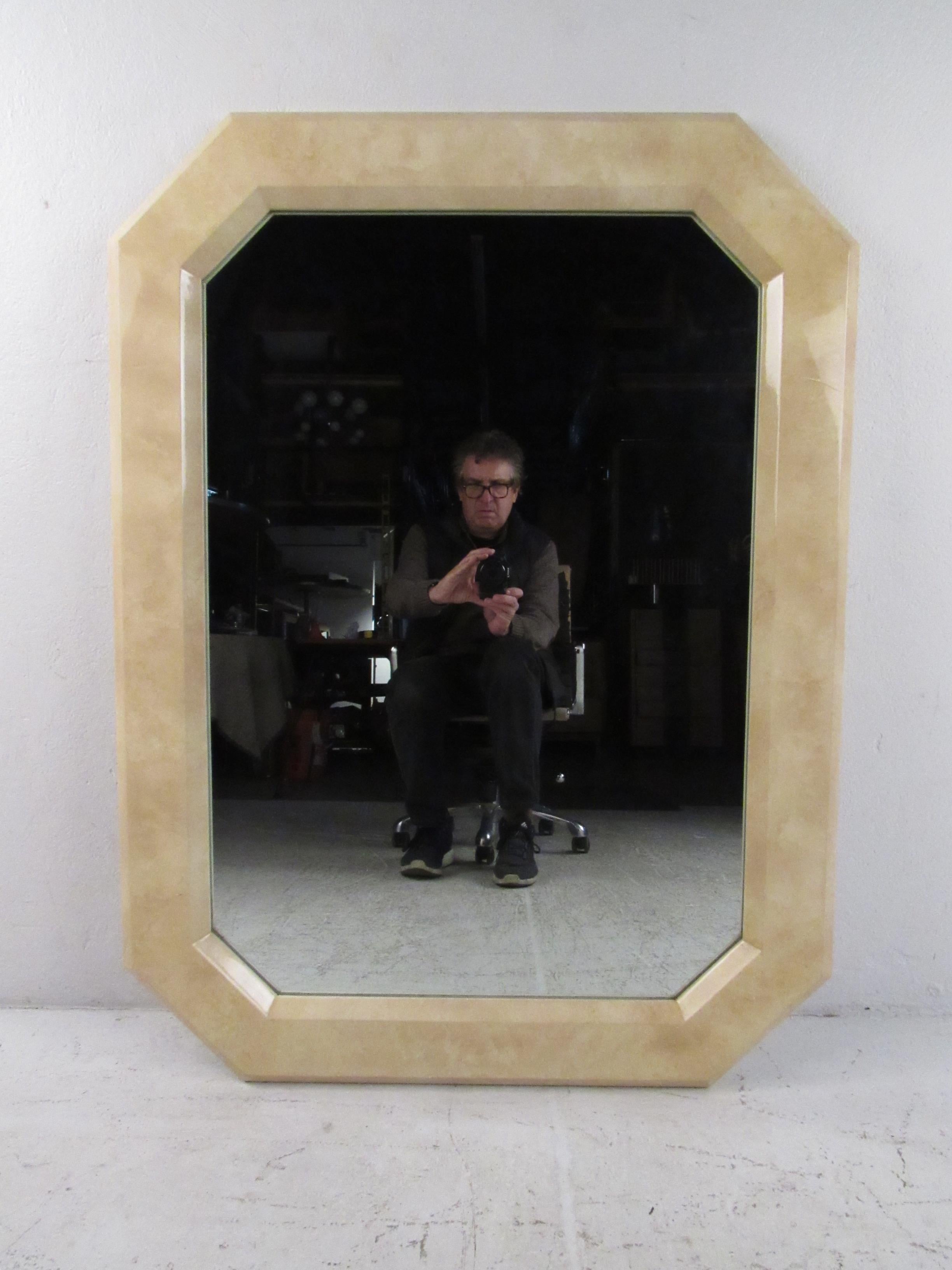 Mid-Century Modern Vintage Modern Tessellated Mirror For Sale