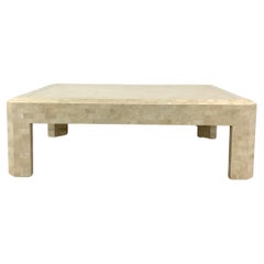 Mesa de centro de piedra teselada moderna vintage attr. Maitland Smith