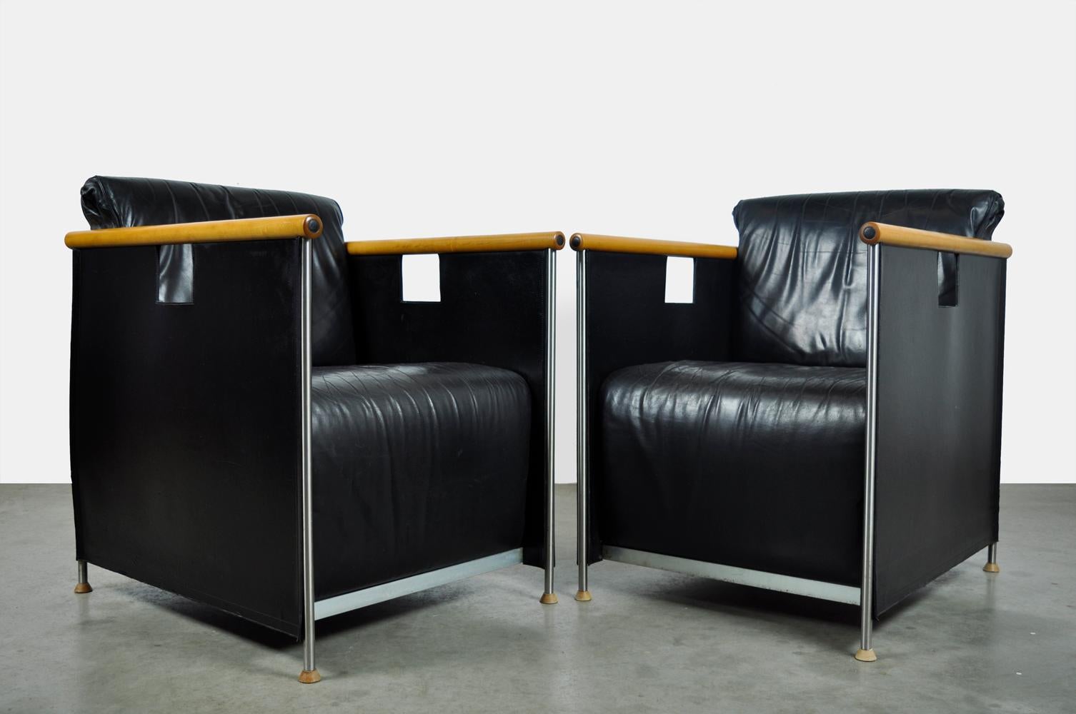 Easy Chairs „The Box“ von Mazairac & Boonzaaijer für Castelijn, 80er Jahre, Moderne (Postmoderne) im Angebot