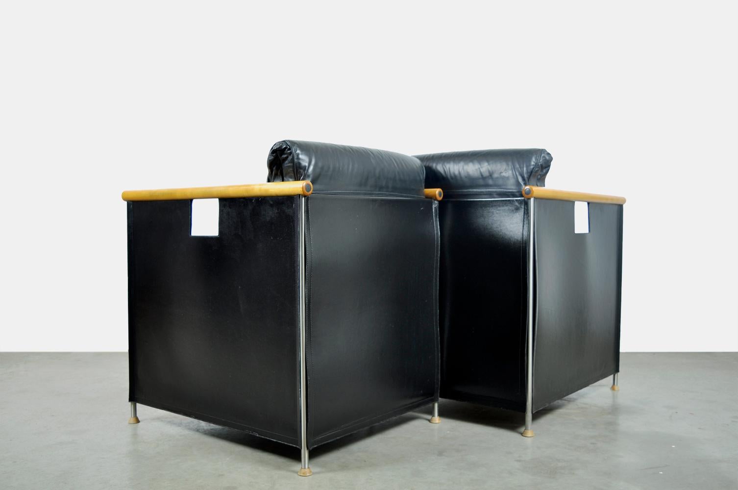 Easy Chairs „The Box“ von Mazairac & Boonzaaijer für Castelijn, 80er Jahre, Moderne (Ende des 20. Jahrhunderts) im Angebot