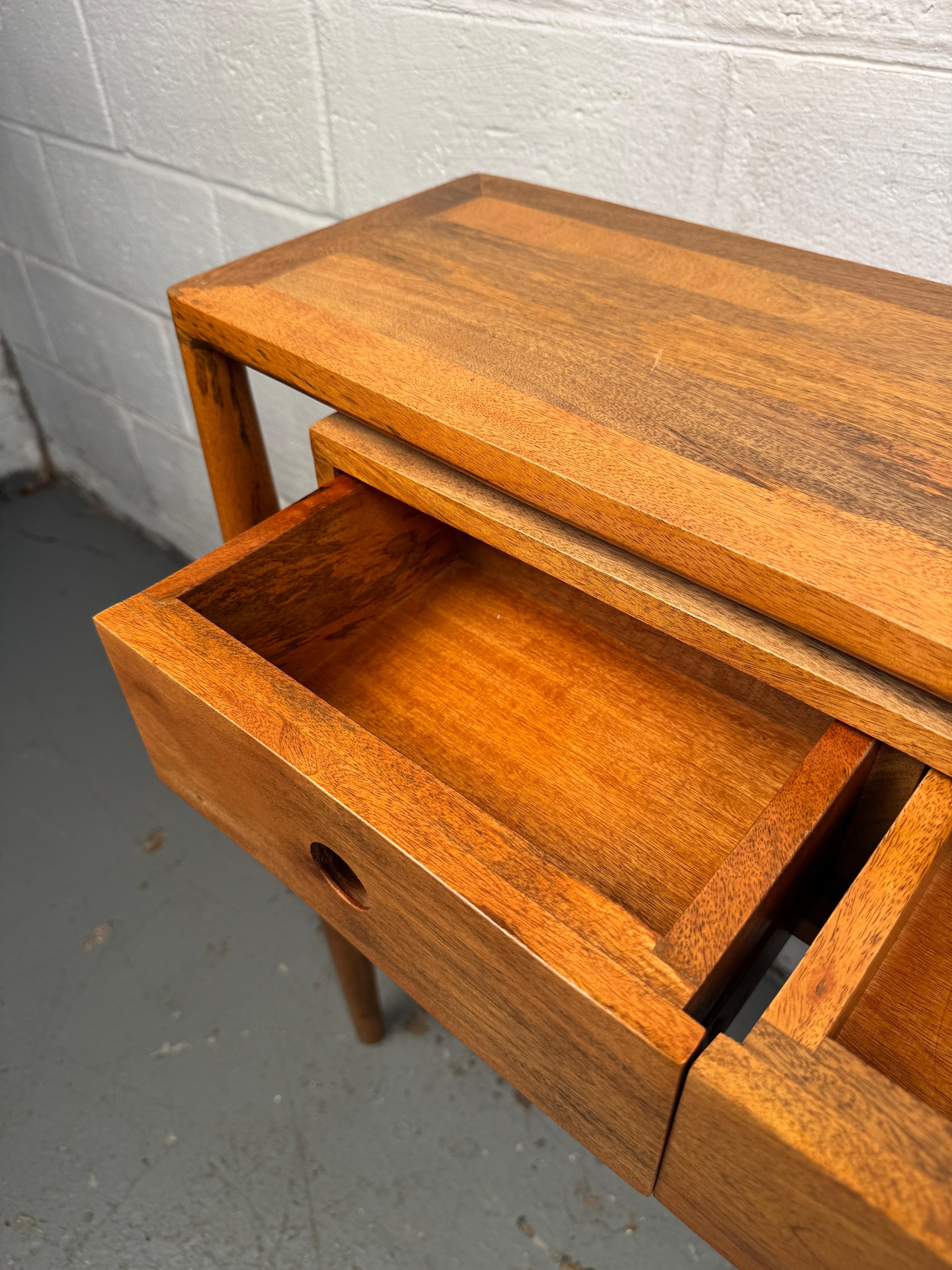 Vintage Modern Three Drawer Console Table For Sale 8
