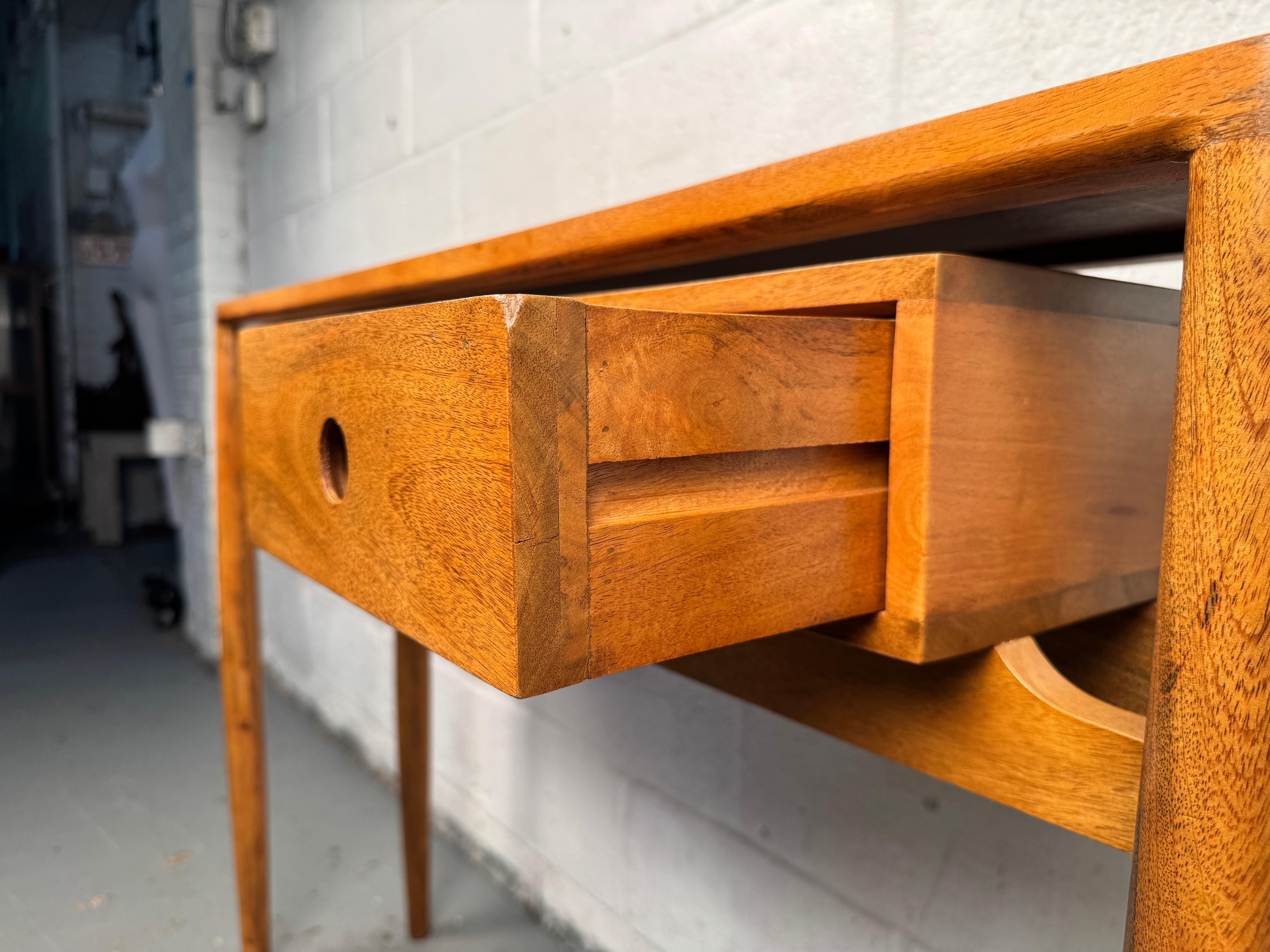 Vintage Modern Three Drawer Console Table For Sale 9