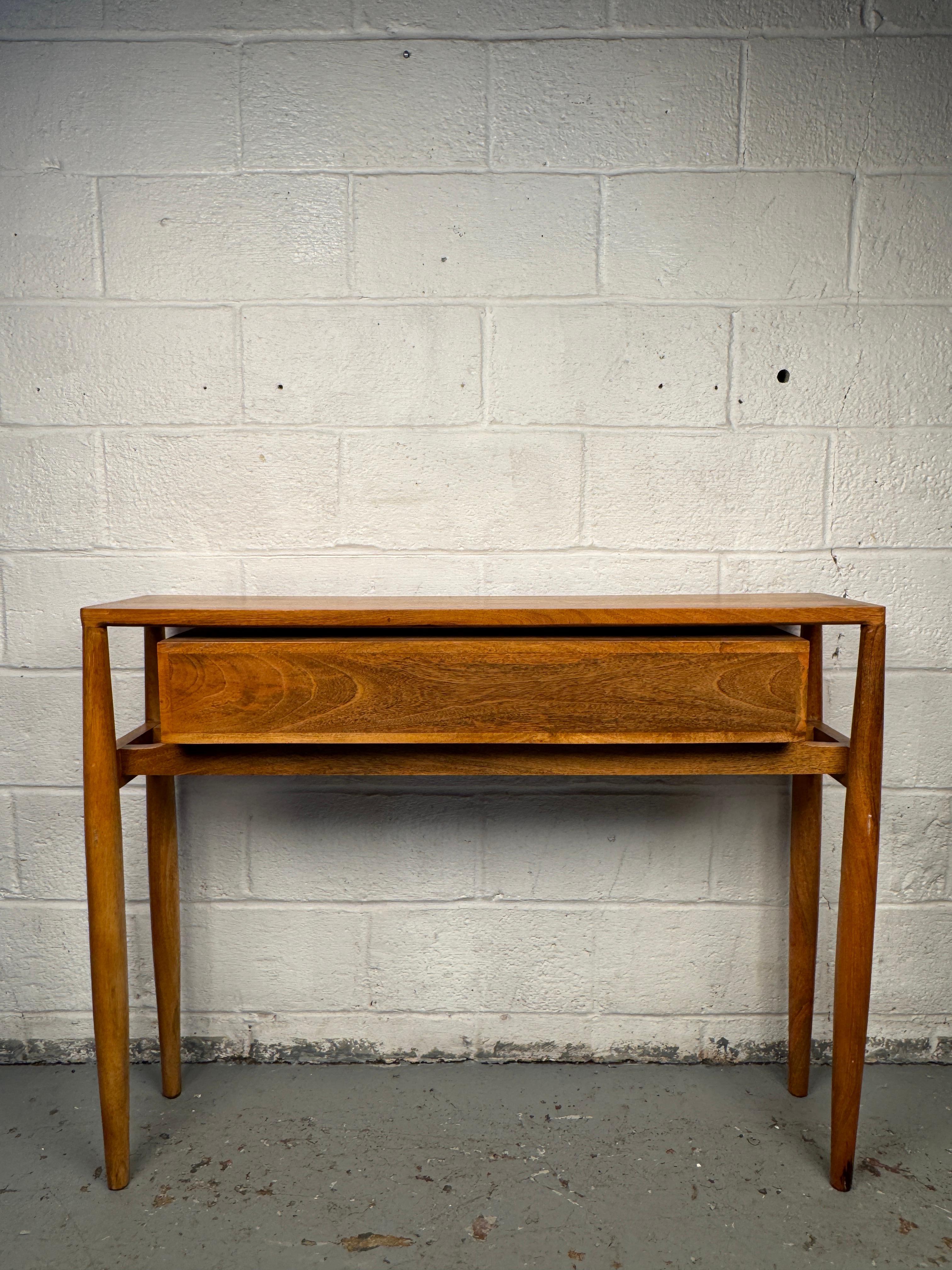 Vintage Modern Three Drawer Console Table For Sale 11
