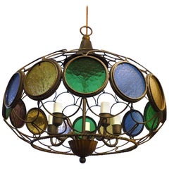 Vintage Modern Three Globe Chandelier