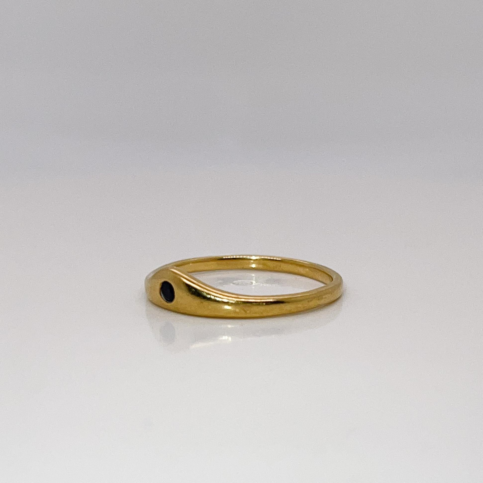 Modernist Vintage Modern Tiffany & Co. 18 Karat Gold & Sapphire Ring