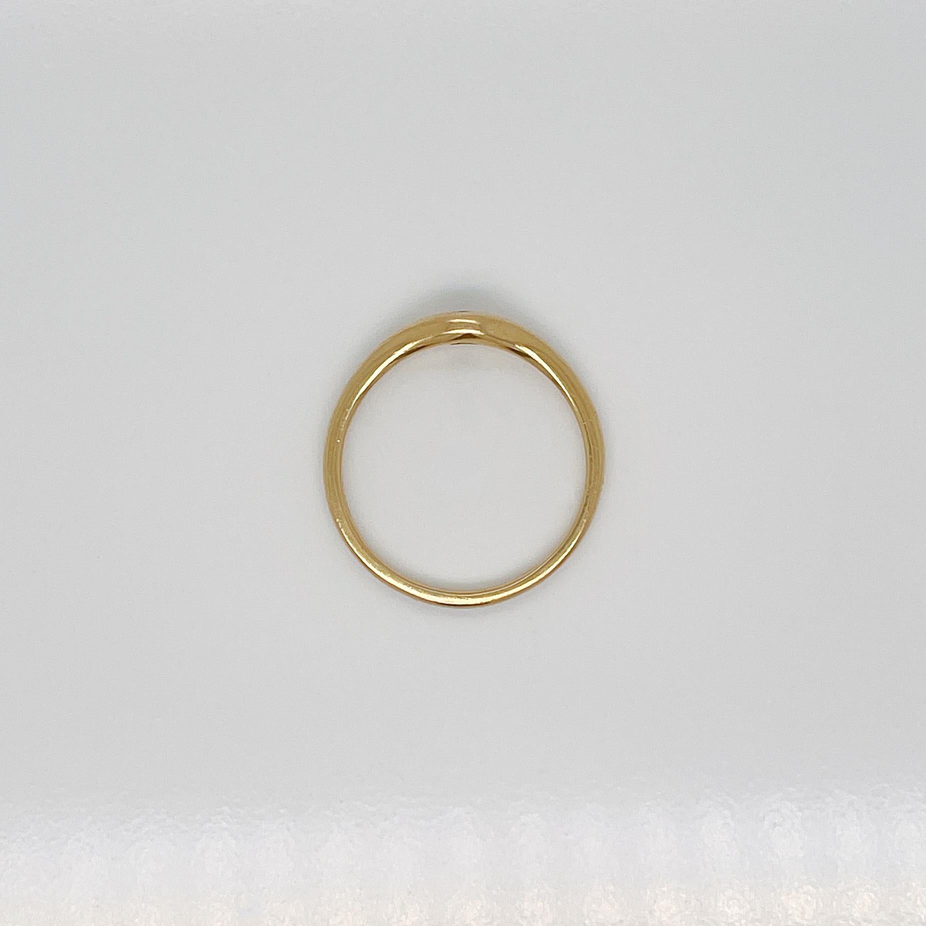 Women's or Men's Vintage Modern Tiffany & Co. 18 Karat Gold & Sapphire Ring