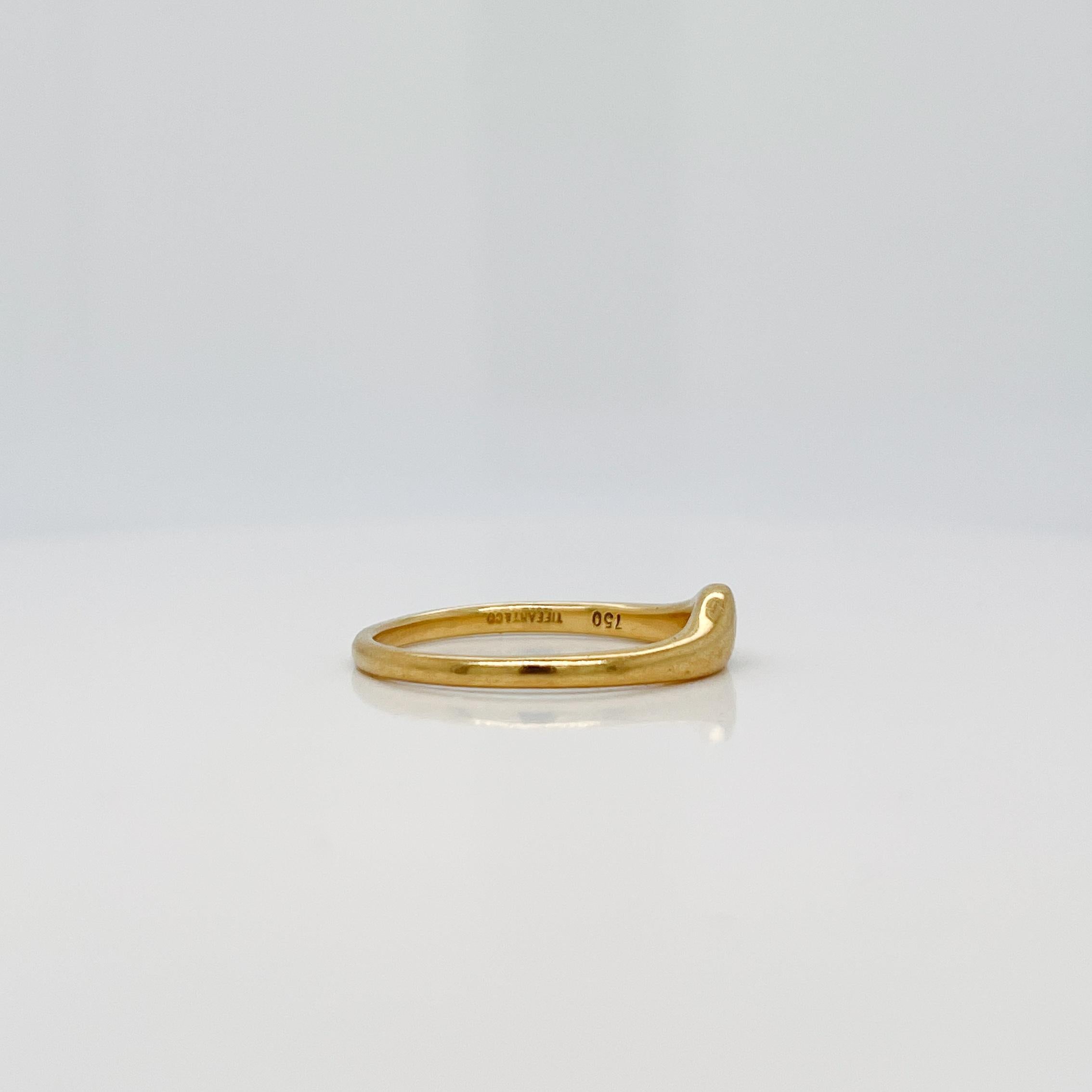 Vintage Modern Tiffany & Co. 18 Karat Gold & Sapphire Ring 1
