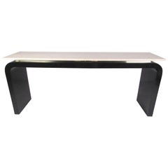 Vintage Modern Travertine Top Console