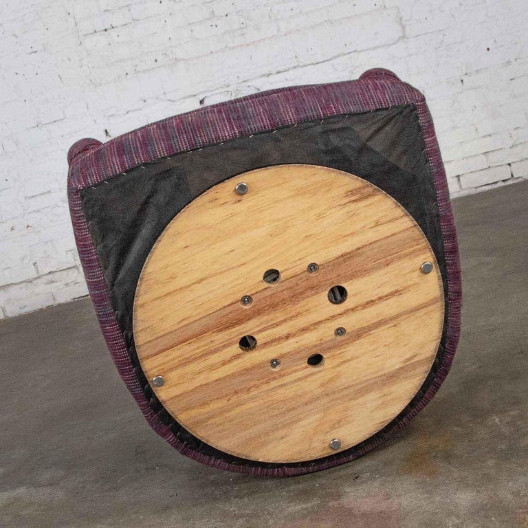 Vintage Modern Tub Shaped Swivel Rocking Chair in Eggplant Purple ...