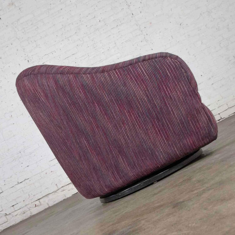 Vintage Modern Tub Shaped Swivel Rocking Chair in Eggplant Purple ...