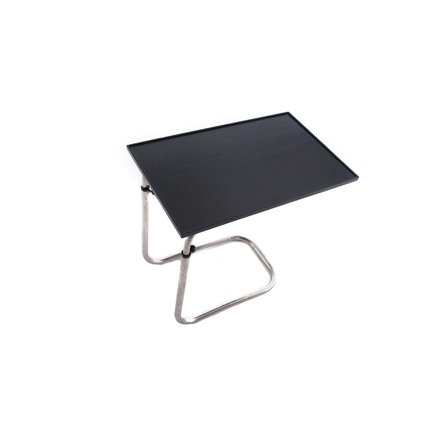 Lacquered Vintage Modern Typing Table with U Shaped Tubular Metal Frame