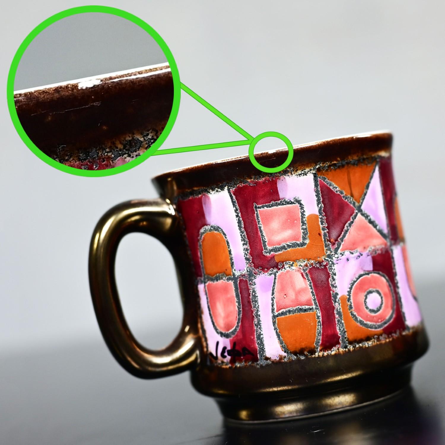Servizio da caffè moderno vintage in ceramica Vega Made in Ecuador di Eduardo Vega in vendita 9