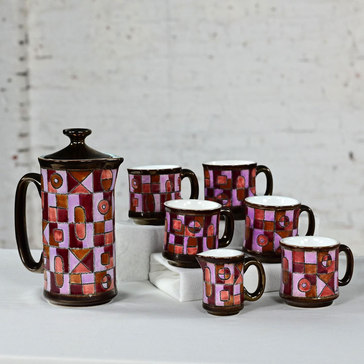 Servizio da caffè moderno vintage in ceramica Vega Made in Ecuador di Eduardo Vega in vendita 6
