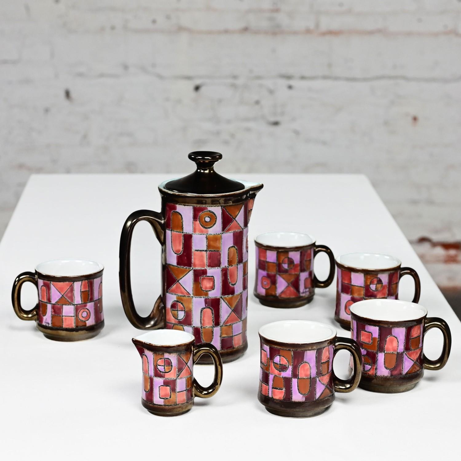 Moderno Servizio da caffè moderno vintage in ceramica Vega Made in Ecuador di Eduardo Vega in vendita