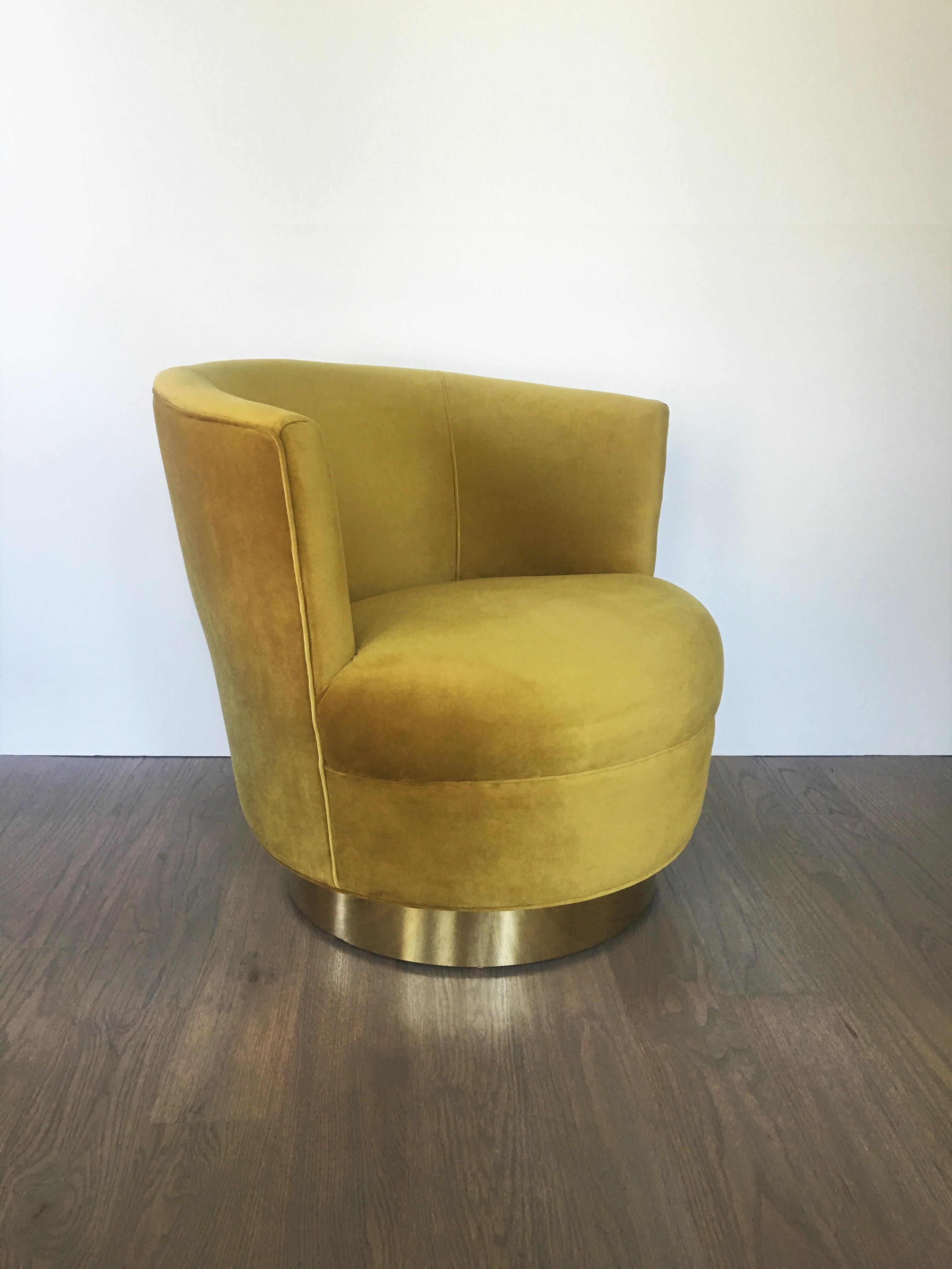 vintage velvet swivel chair