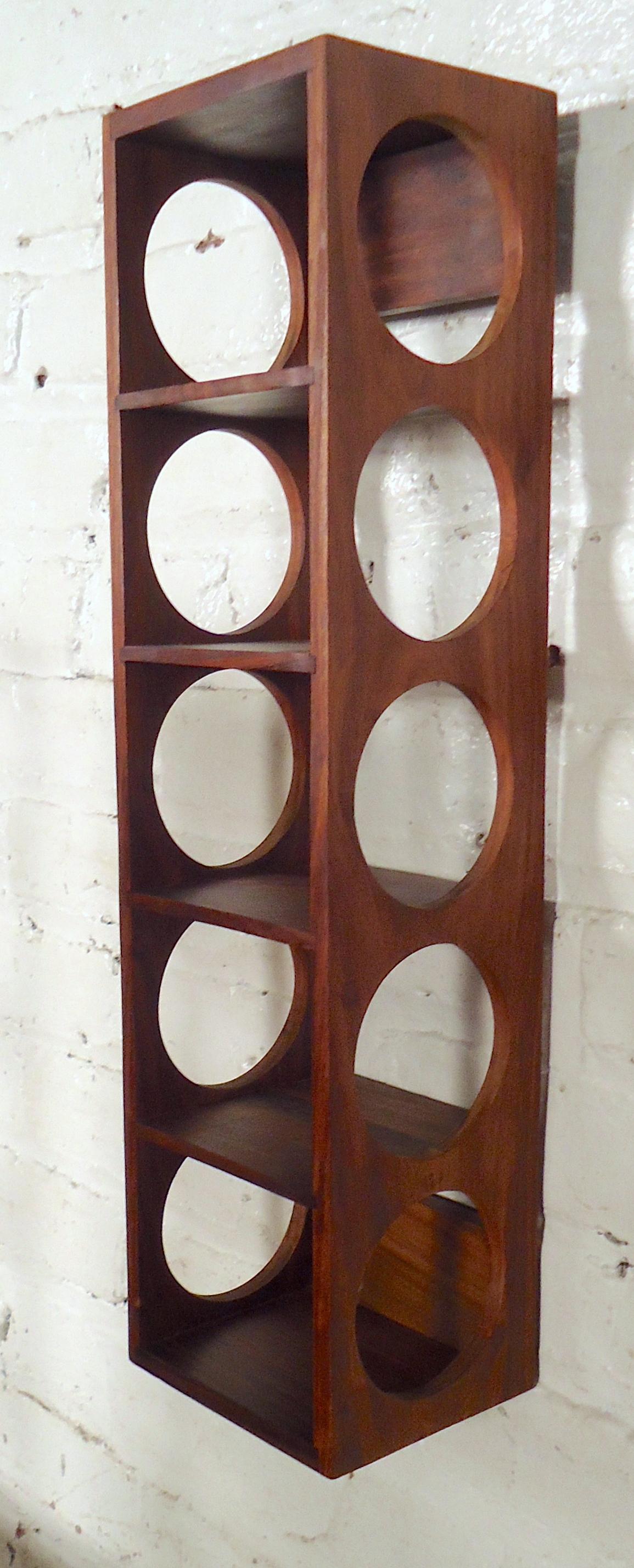 Teak Vintage Modern Wall Hanging Wine Racks