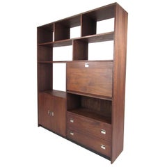 Vintage Modern Walnut Bookcase Or Room Divider For Sale At 1stdibs