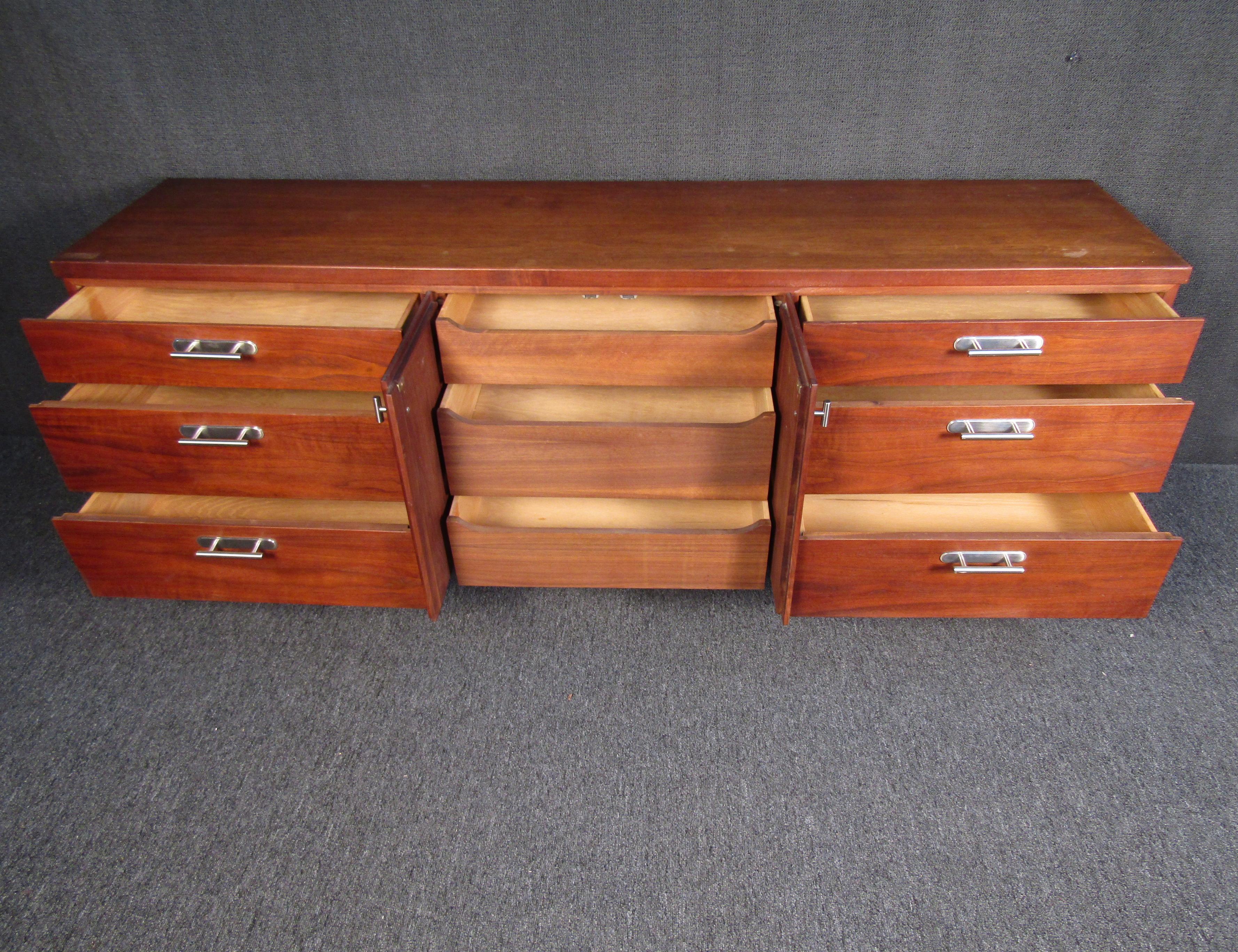 Mid-Century Modern Vintage Modern Walnut Credenza For Sale