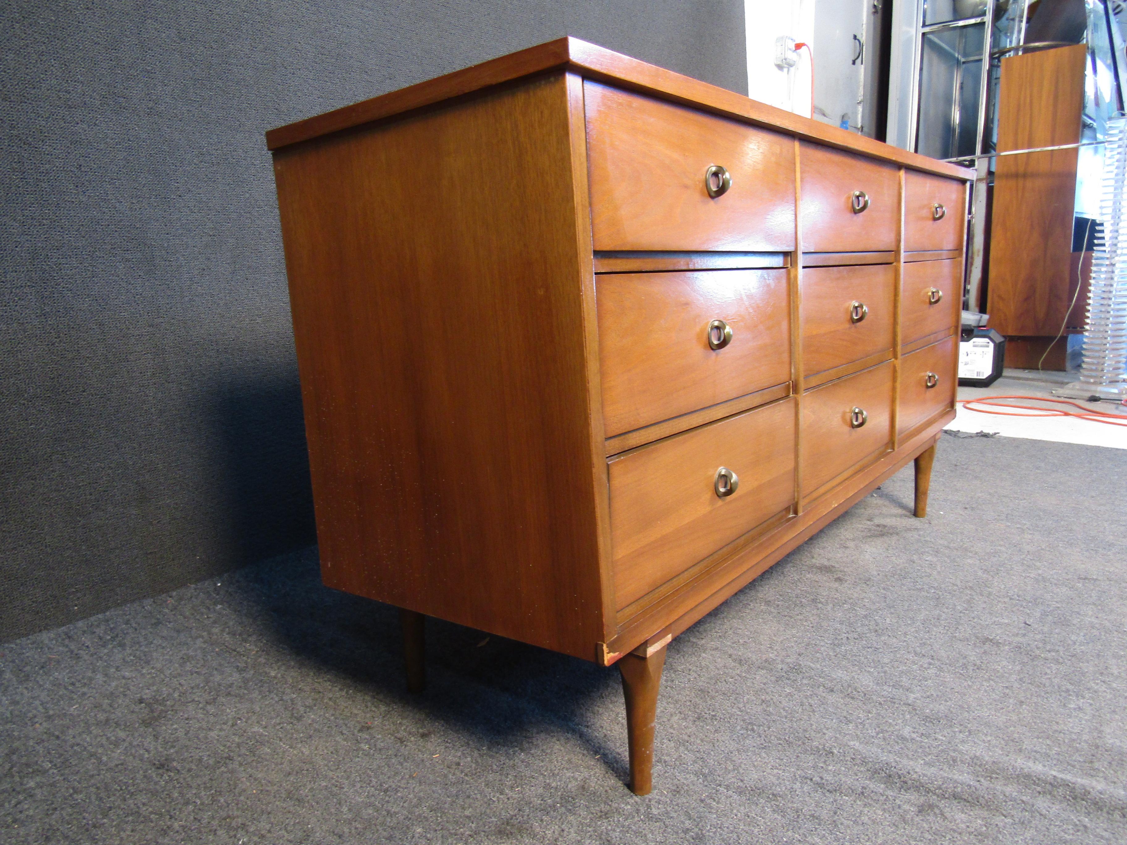 Mid-Century Modern Vintage Modern Walnut Dresser