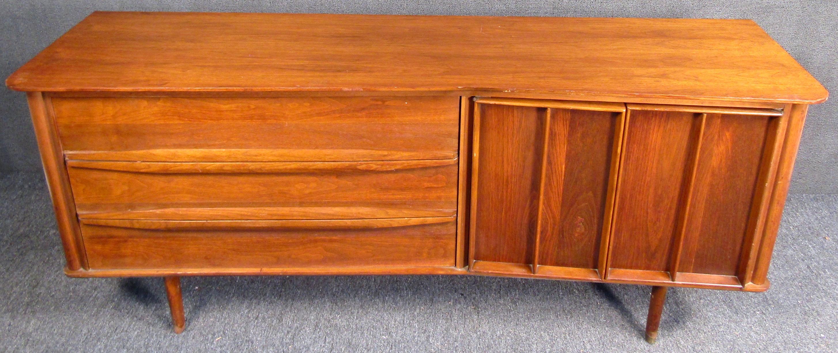 Mid-Century Modern Vintage Modern Walnut Server For Sale