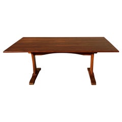 Vintage Modern Walnut Wood Rectangular Dining Table