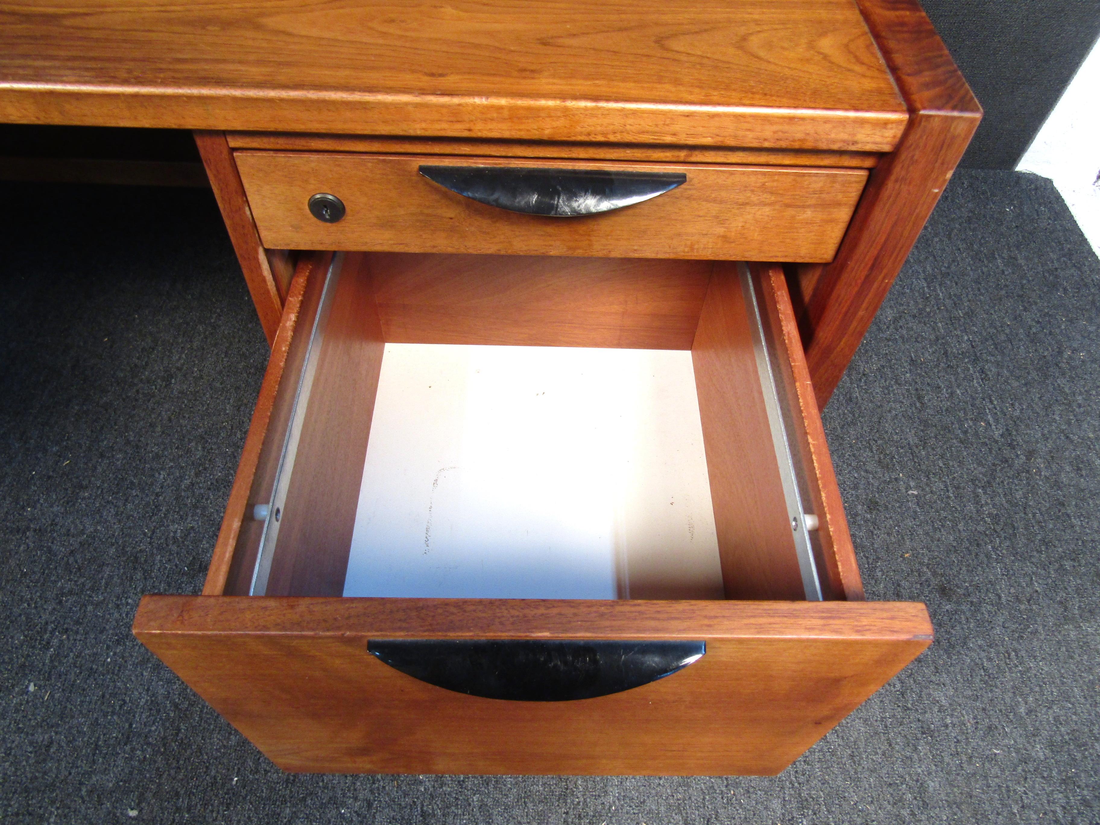 Vintage Modern Walnut Writing Desk by Harvey Probber For Sale 2