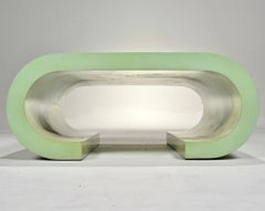 Vintage Modern Waterfall Coffee Table with Scroll Legs