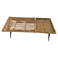 Vintage Modern Wicker Basket Cocktail Coffee Table by Troy Sunshade Co.