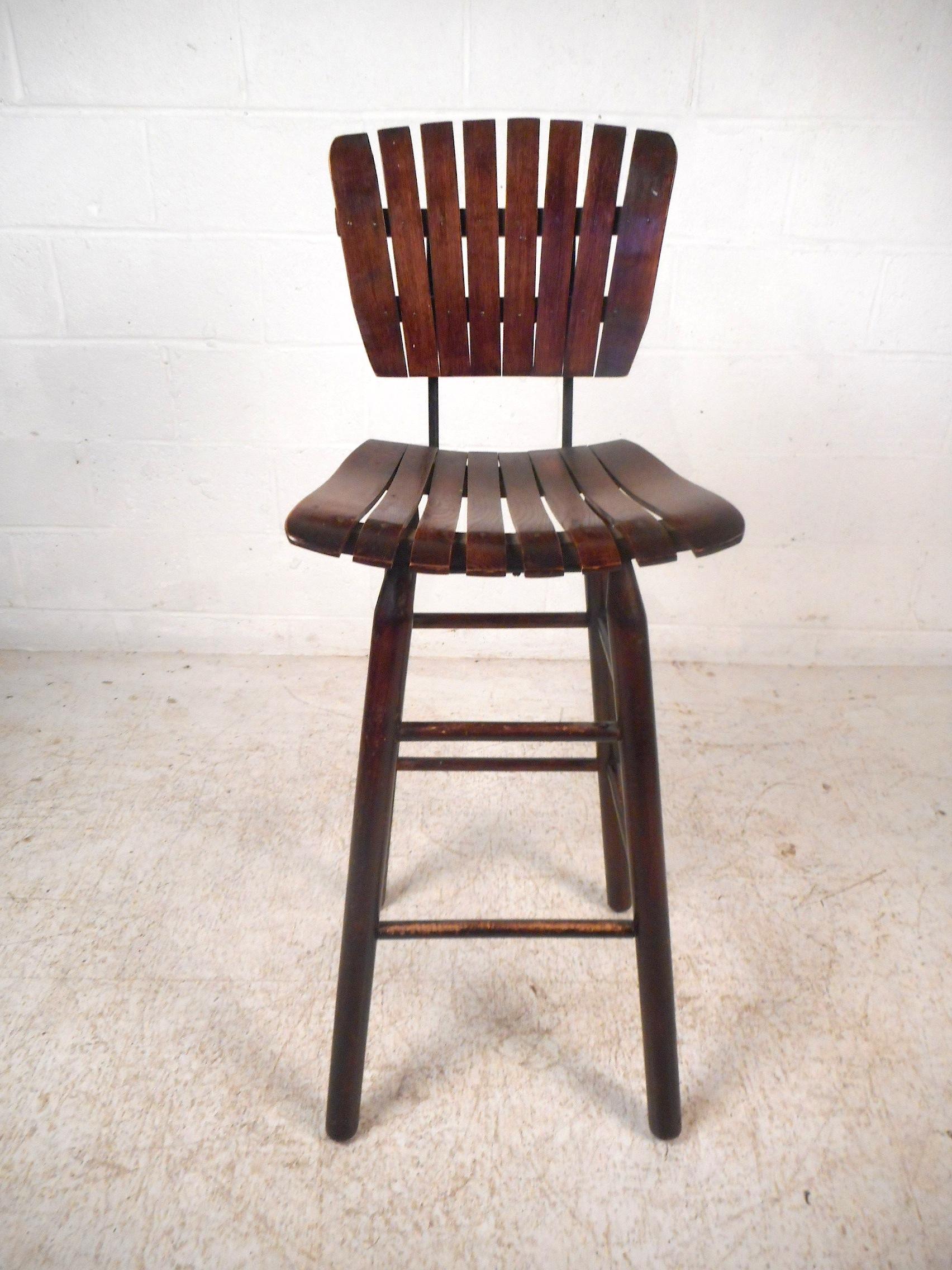 wood slat bar stools