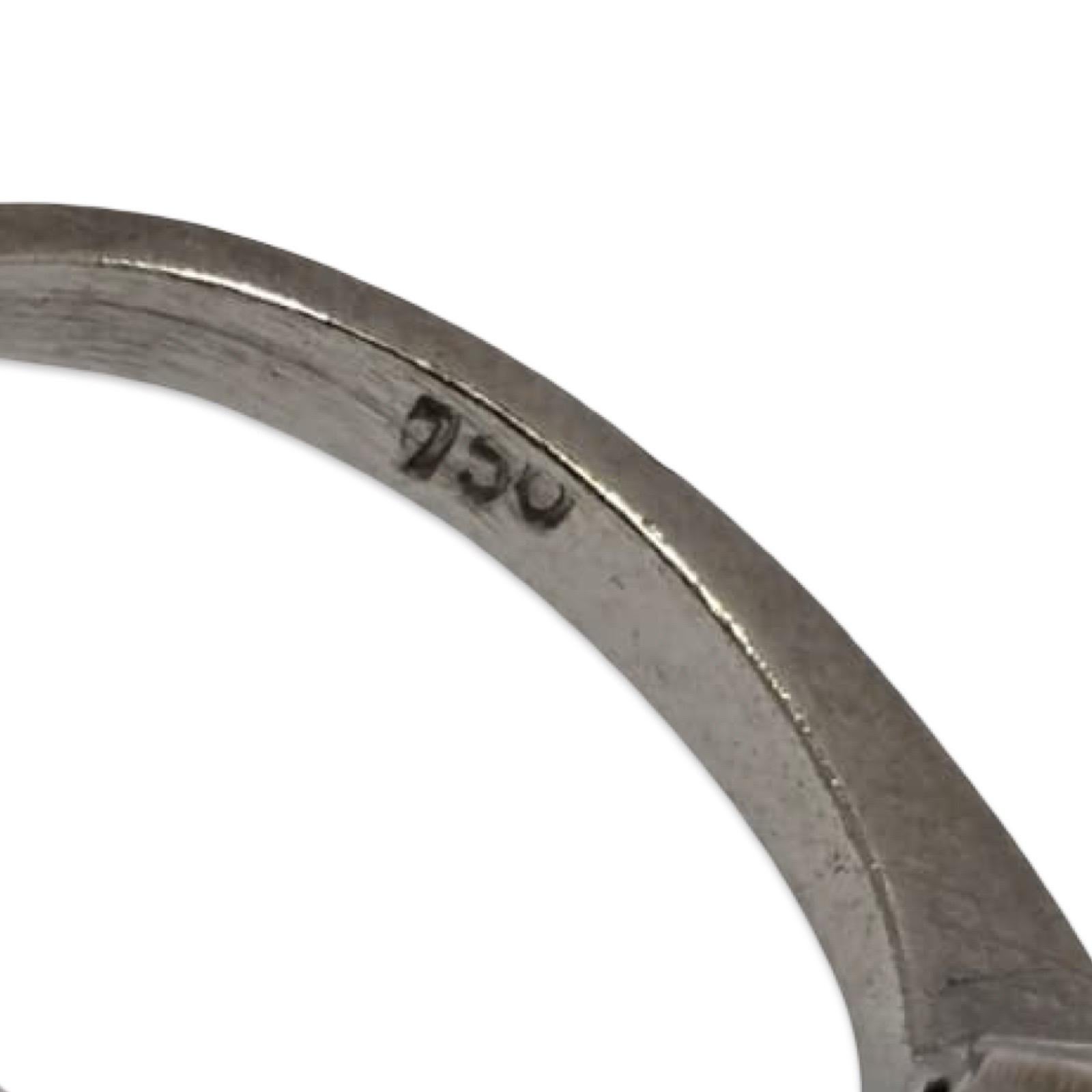 Anello solitario con perla d'epoca modernista in oro bianco 18 carati da 8,35 mm in vendita 2