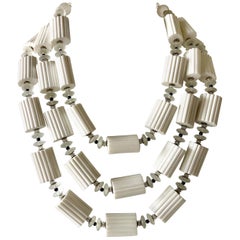 Vintage Modernist Architectural Statement Bib Necklace