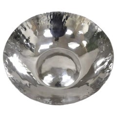 Vintage Modernist Art Deco Hand Hammered 13" Round Centerpiece Fruit Bowl