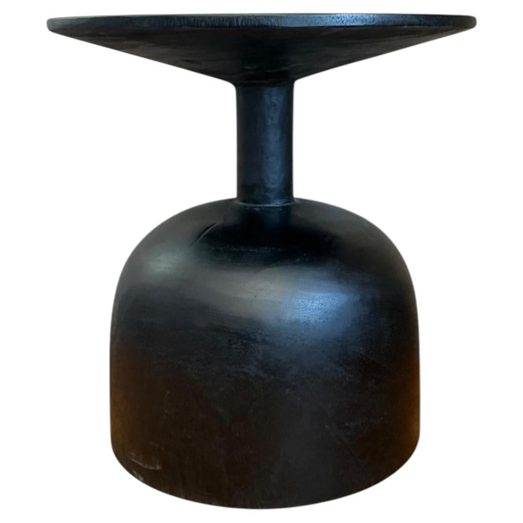 Vintage Modernist Black Wood Accent Table