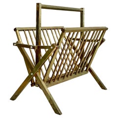 Vintage Modernist Brass Newspaper Rack