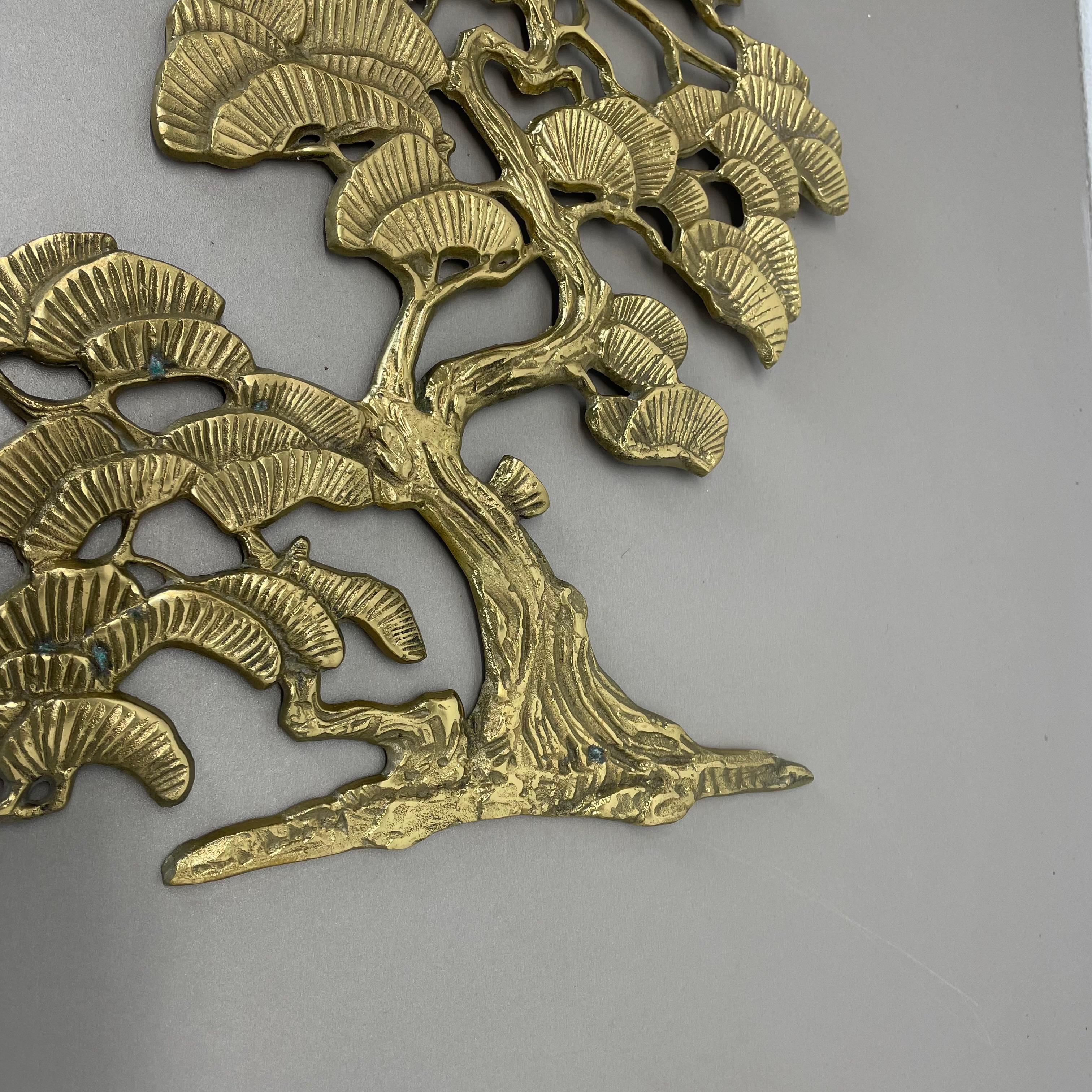 Vintage Modernist Brass Wall Object Decoration Sculpture Bonsai, Germany, 1960s For Sale 7