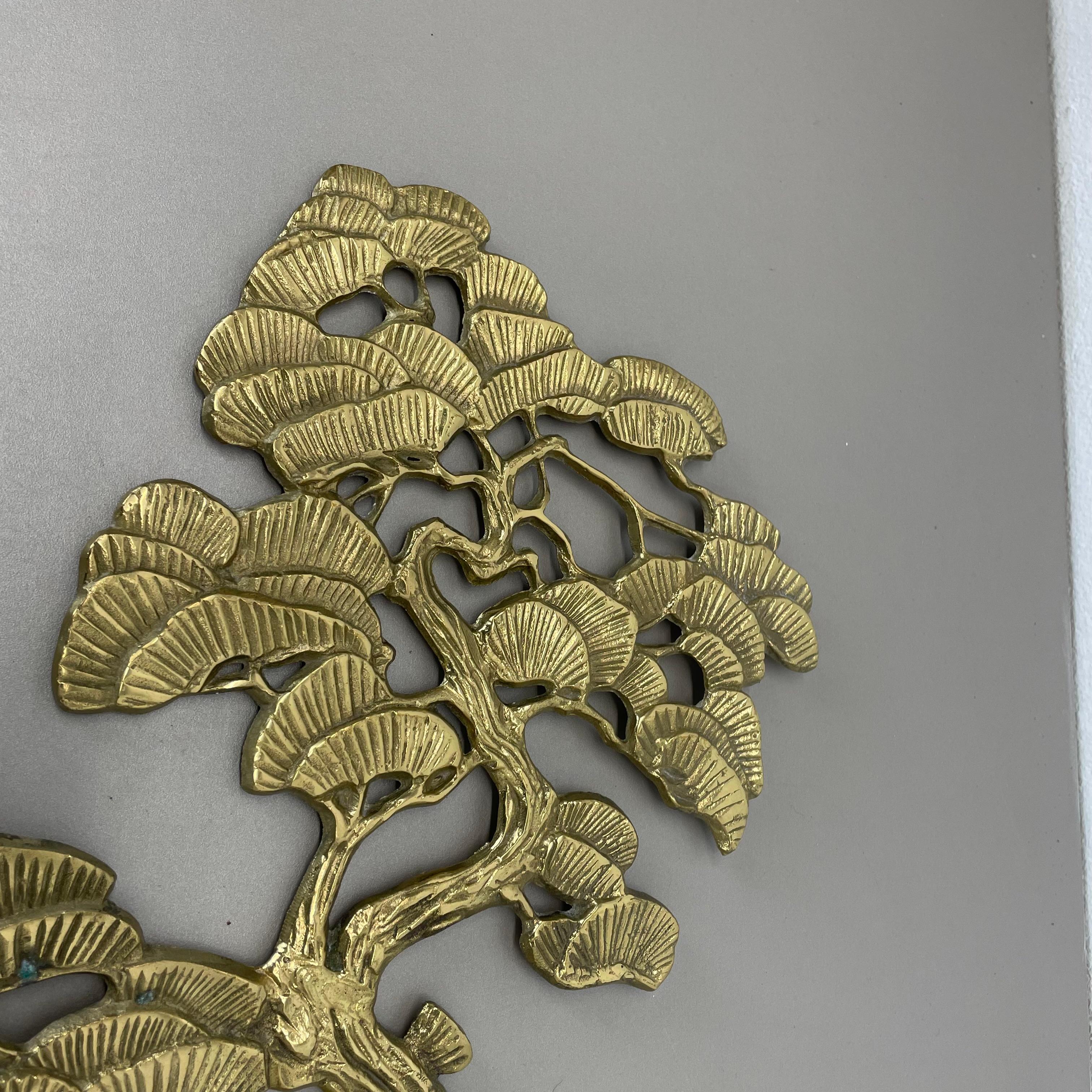 Vintage Modernist Brass Wall Object Decoration Sculpture Bonsai, Germany, 1960s For Sale 8
