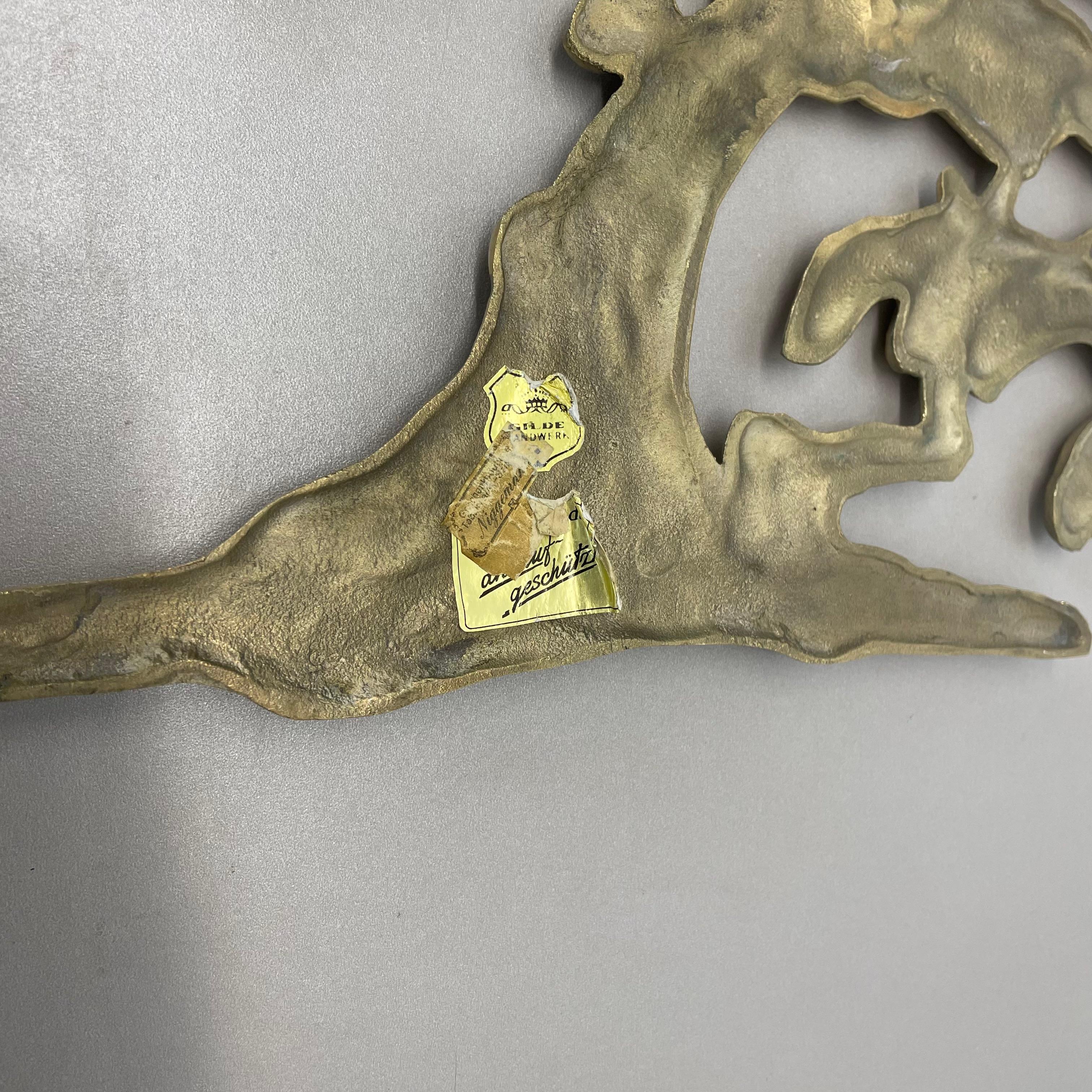 Vintage Modernist Brass Wall Object Decoration Sculpture Bonsai, Germany, 1960s For Sale 10