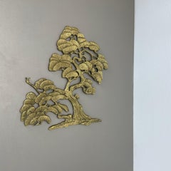 Vintage Modernist Brass Wall Object Decoration Sculpture Bonsai, Germany, 1960s