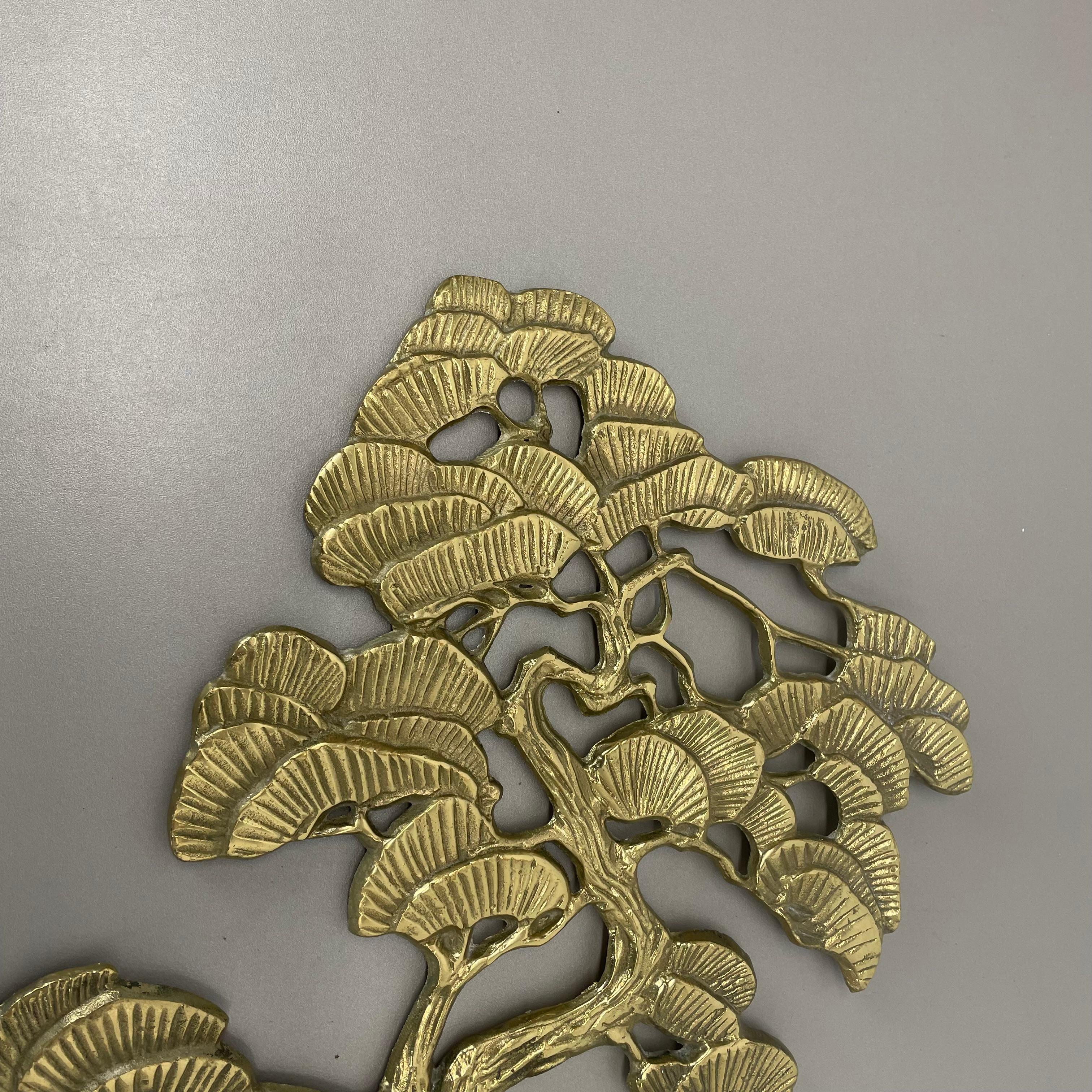 Mid-Century Modern Vintage Modernist Brass Wall Object Decoration Sculpture Bonsai, Germany, 1960s For Sale