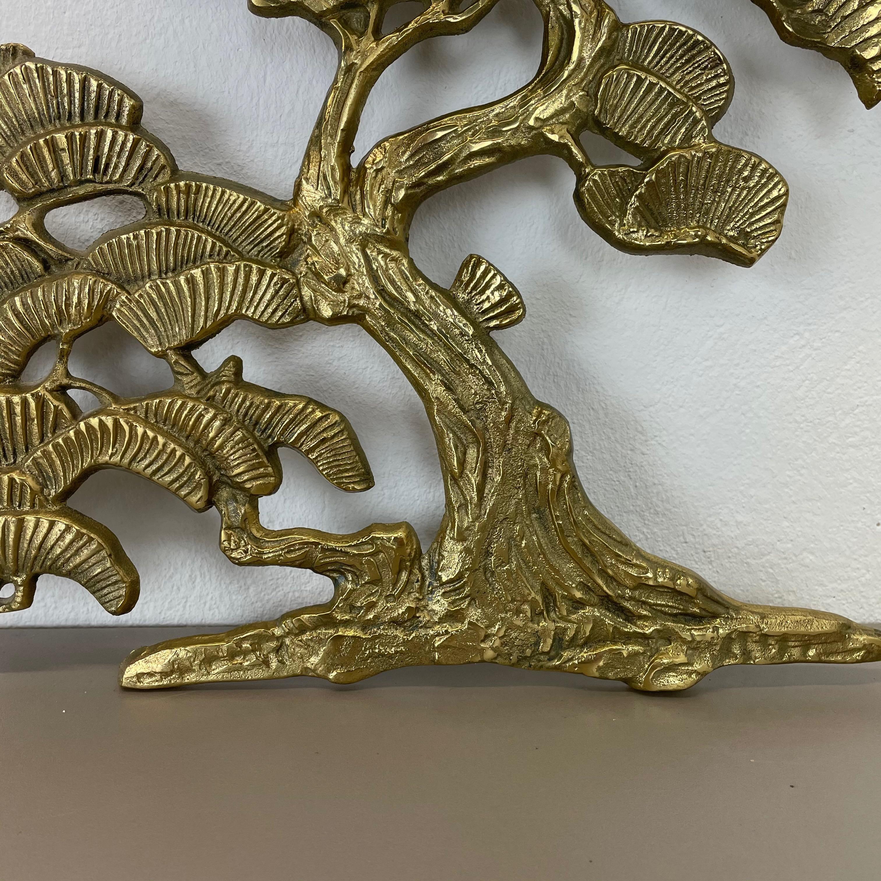 20th Century Vintage Modernist Brass Wall Object Decoration Sculpture Bonsai, Germany, 1960s