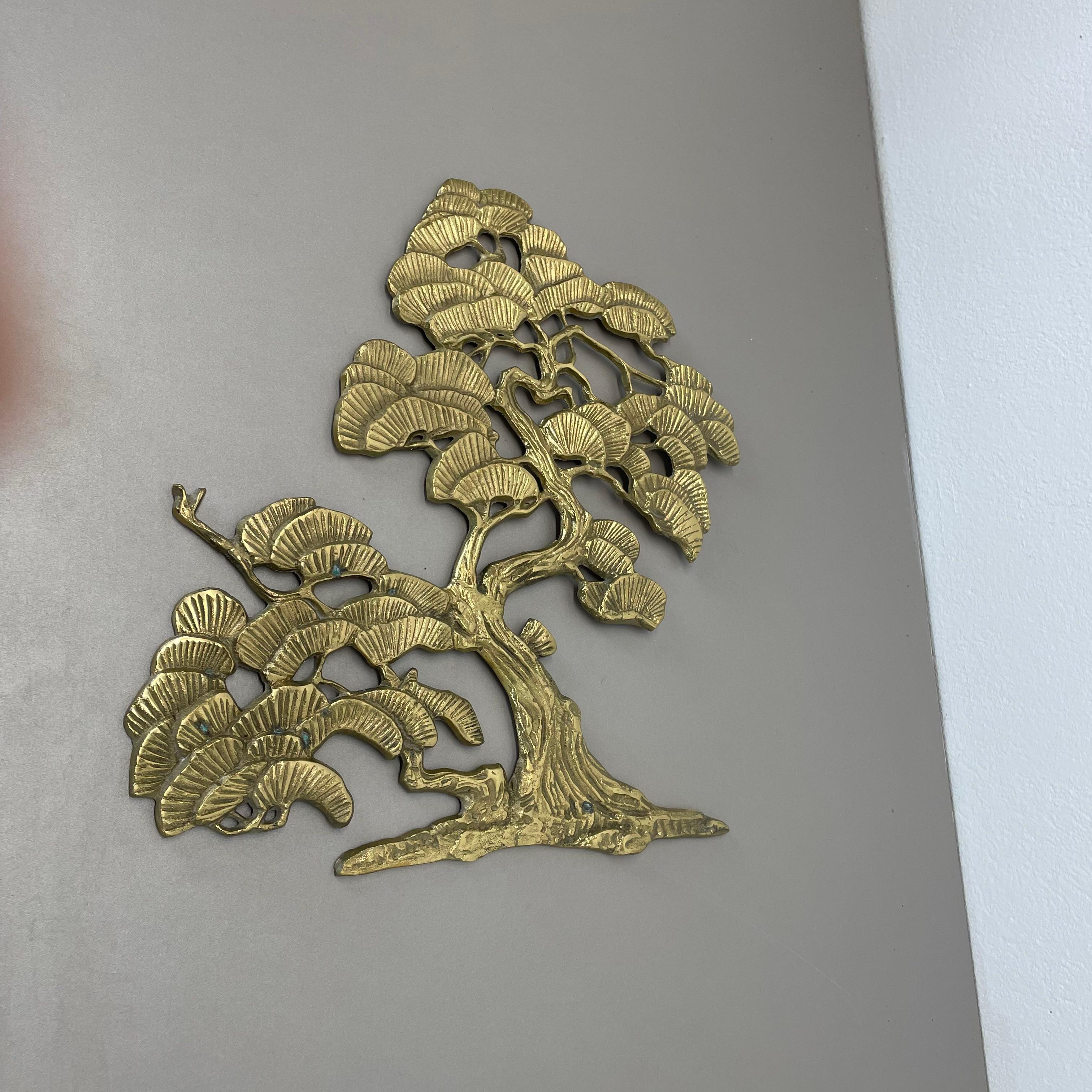 Vintage Modernist Brass Wall Object Decoration Sculpture Bonsai, Germany, 1960s For Sale 4