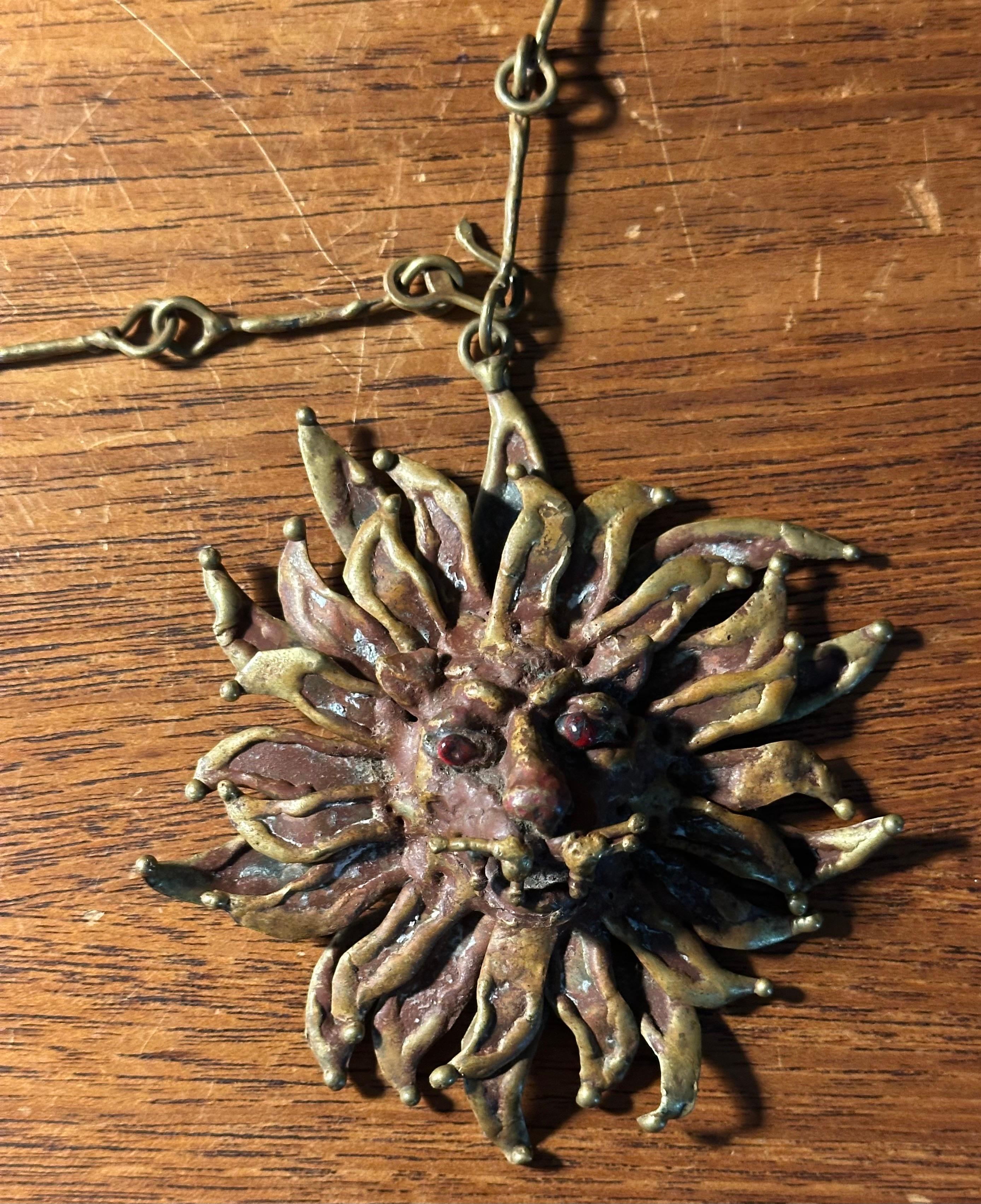 Vintage Modernist Bronze Löwe Halskette von Pal Kepenyes im Angebot 7