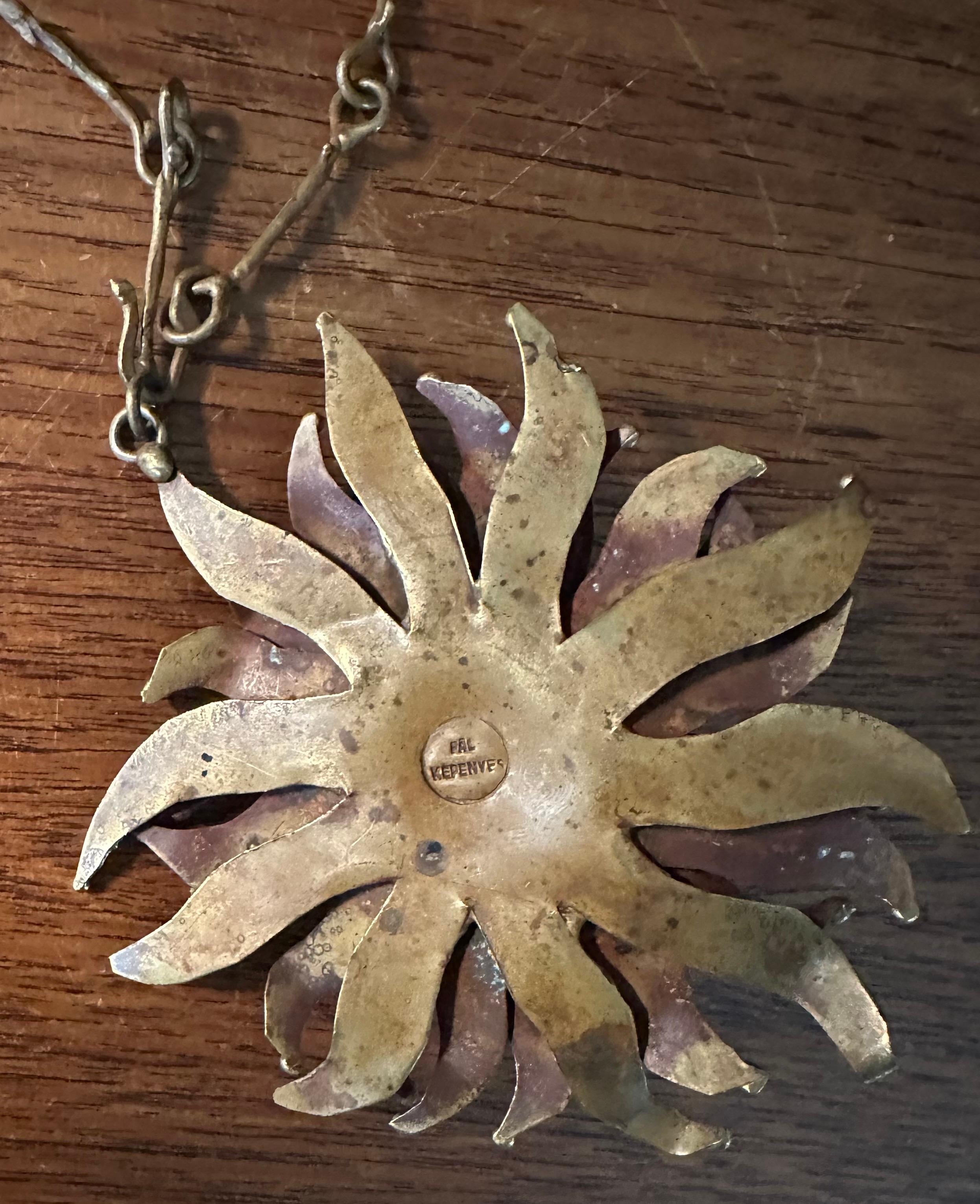 Vintage Modernist Bronze Löwe Halskette von Pal Kepenyes im Angebot 9