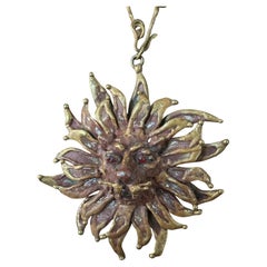 Collana di leoni in bronzo modernista vintage di Pal Kepenyes