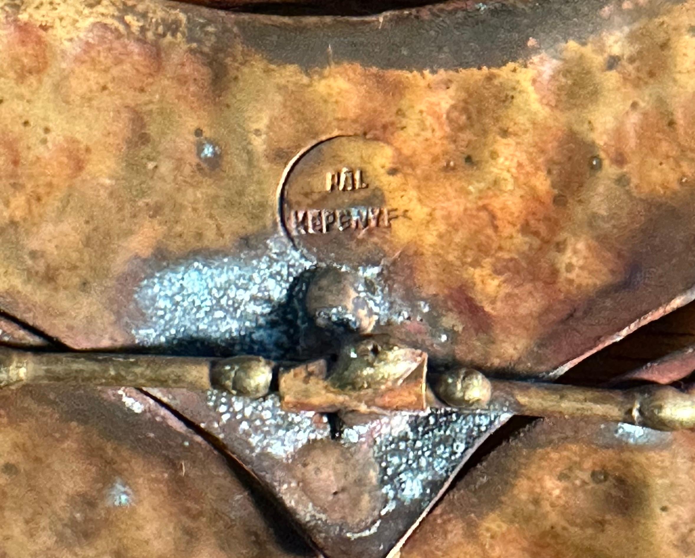 Vintage Modernist Bronze & Stone Halskette von Pal Kepenyes im Angebot 8