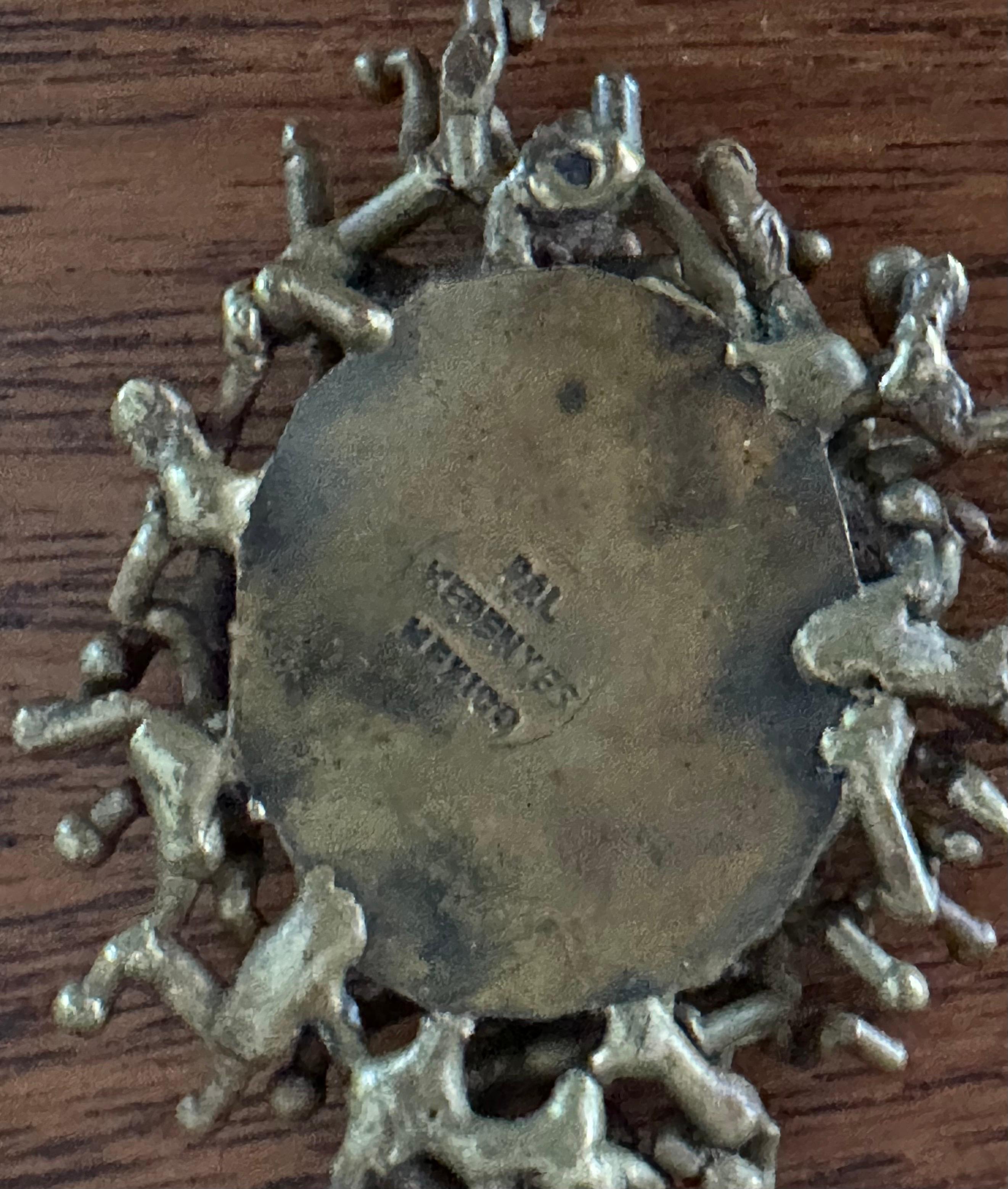 Vintage Modernist Bronze & Türkis Halskette von Pal Kepenyes im Angebot 7