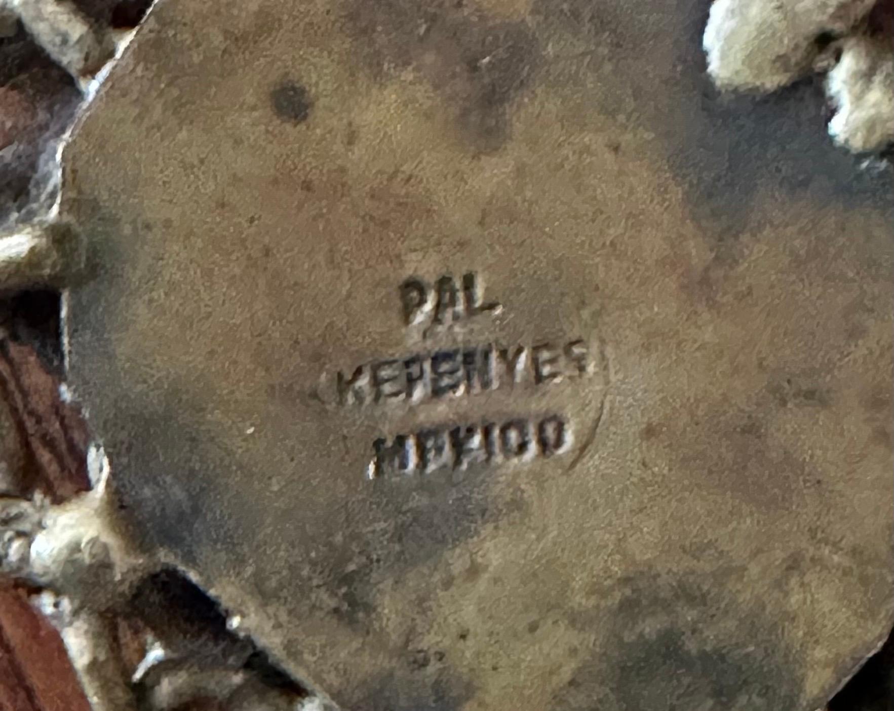 Vintage Modernist Bronze & Türkis Halskette von Pal Kepenyes im Angebot 8