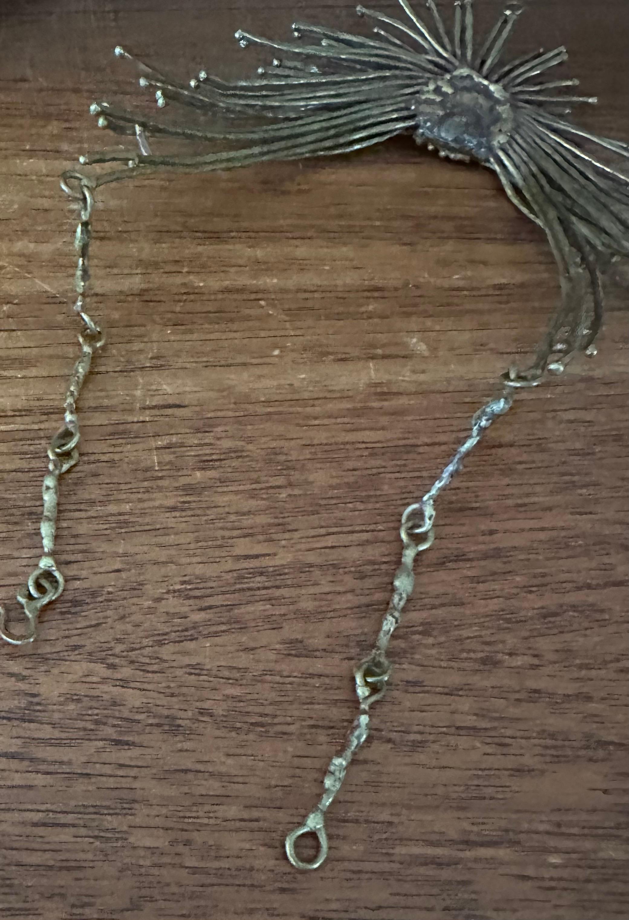 Vintage Modernist Bronze & Türkis Halskette von Pal Kepenyes im Angebot 1